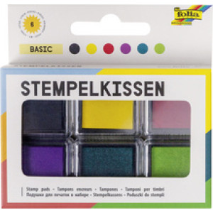 folia stempelkussen set pastelkleuren, 6-delig, wit/lichtgeel/lichtblauw/roze/lichtgroen/lila