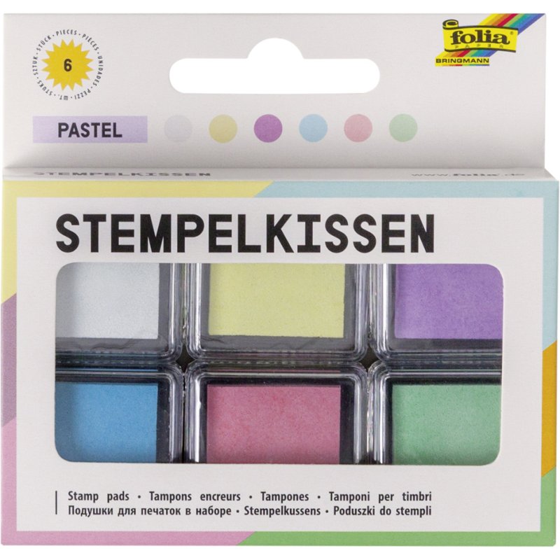folia stempelkussen set, metallic, 6 kleuren, sneldrogend