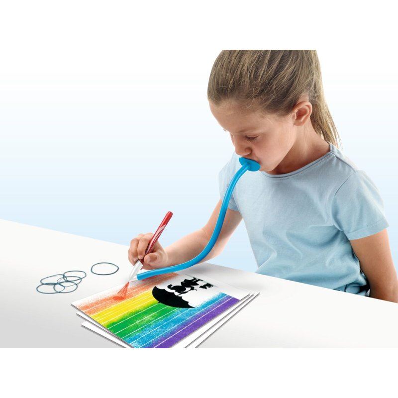 Maped Fil'Art blow pen set, 6 pens, 4 stencils