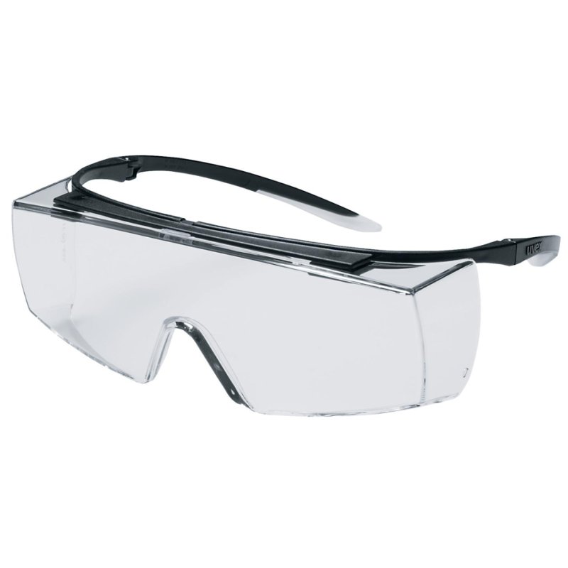 uvex safety glasses super f OTG, for spectacle wearers, clear lens, black frame