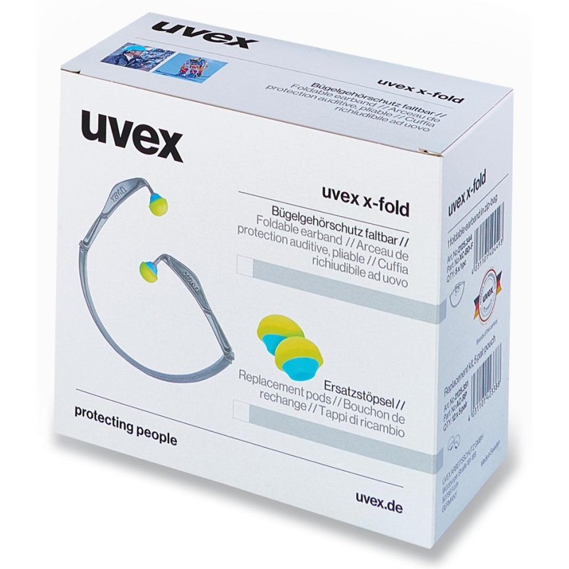 uvex protection auditive x-fold, pliable, gris, 5 pièces