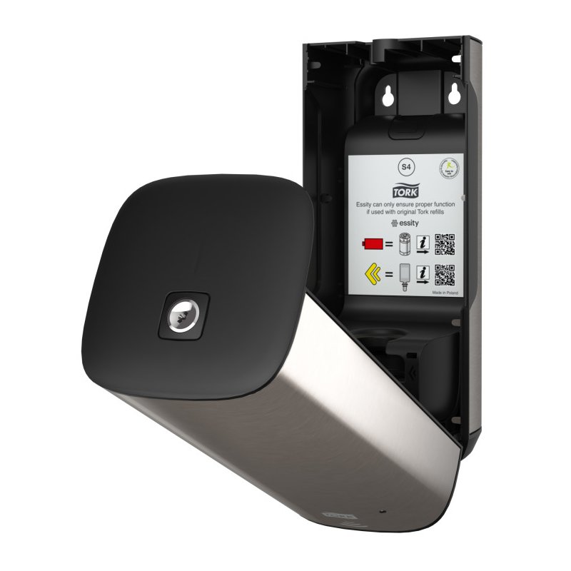 Tork sensorzeepdispenser Image Line, zilver/zwart, RVS, sensorgestuurd, afsluitbaar