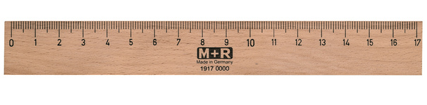 M+R houten liniaal, 17 cm, beuken, mm-indeling