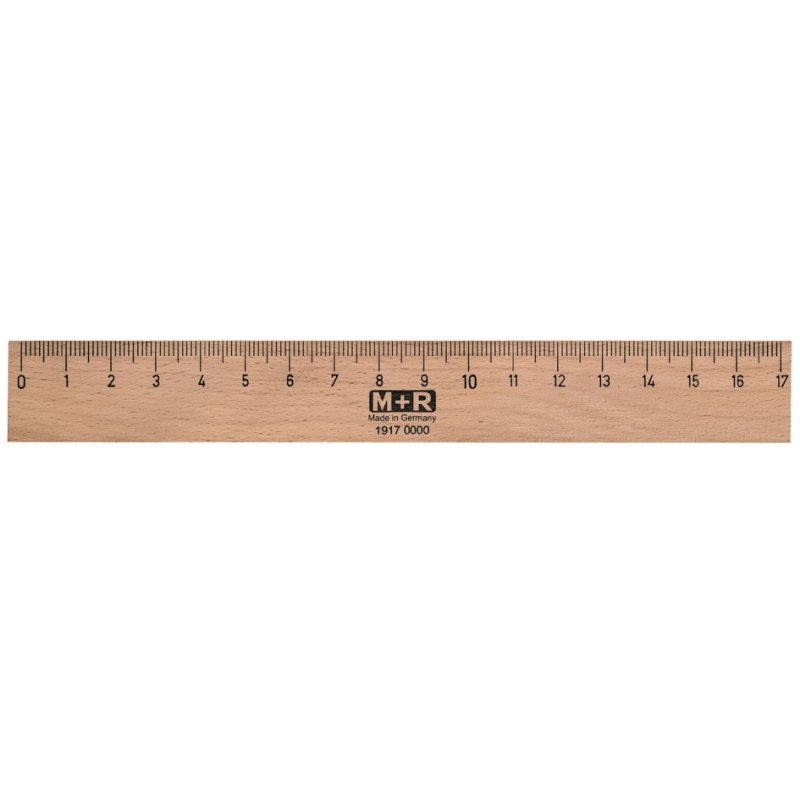 M+R règle en bois, 30 cm, âme métallique, hêtre