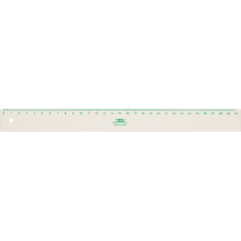 M+R liniaal Green Line, 30 cm, bio-materiaal, natuur