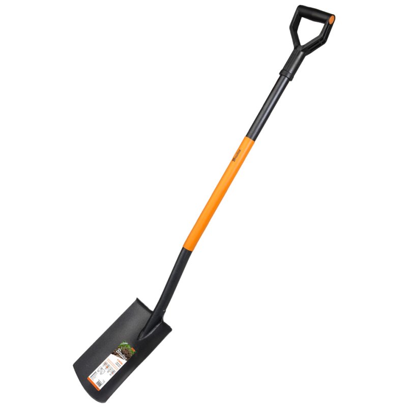 Bradas bêche, 125 cm, noir/orange, 200 mm largeur de travail