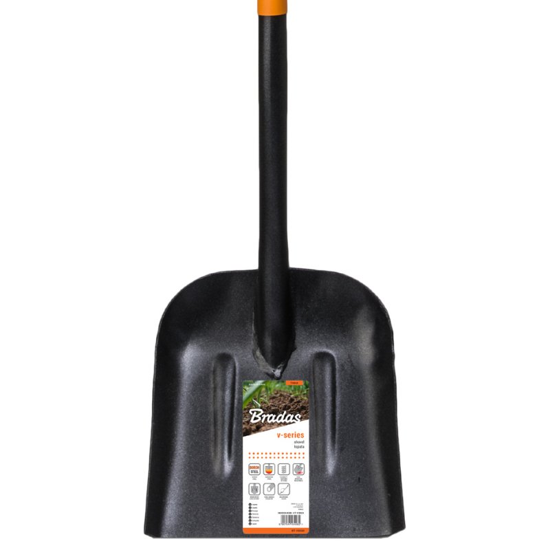 Bradas pelle en acier, 125 cm, lame droite, noir/orange