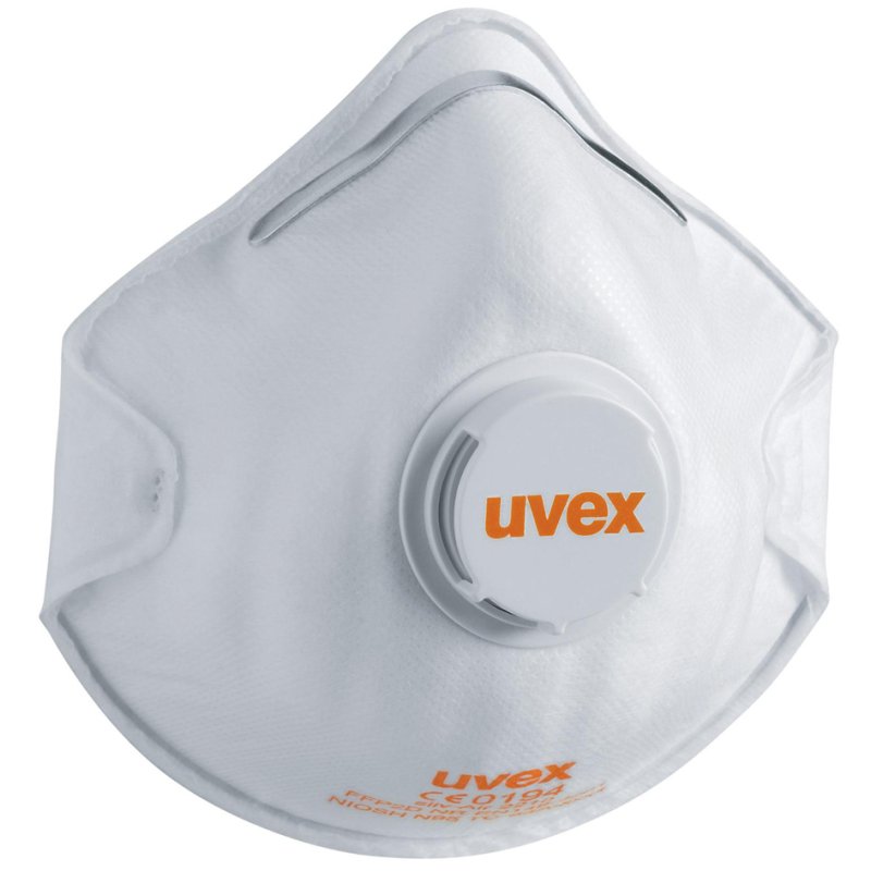 Uvex dust mask silv-Air classic 2210, white, FFP2, with valve, 15 pieces