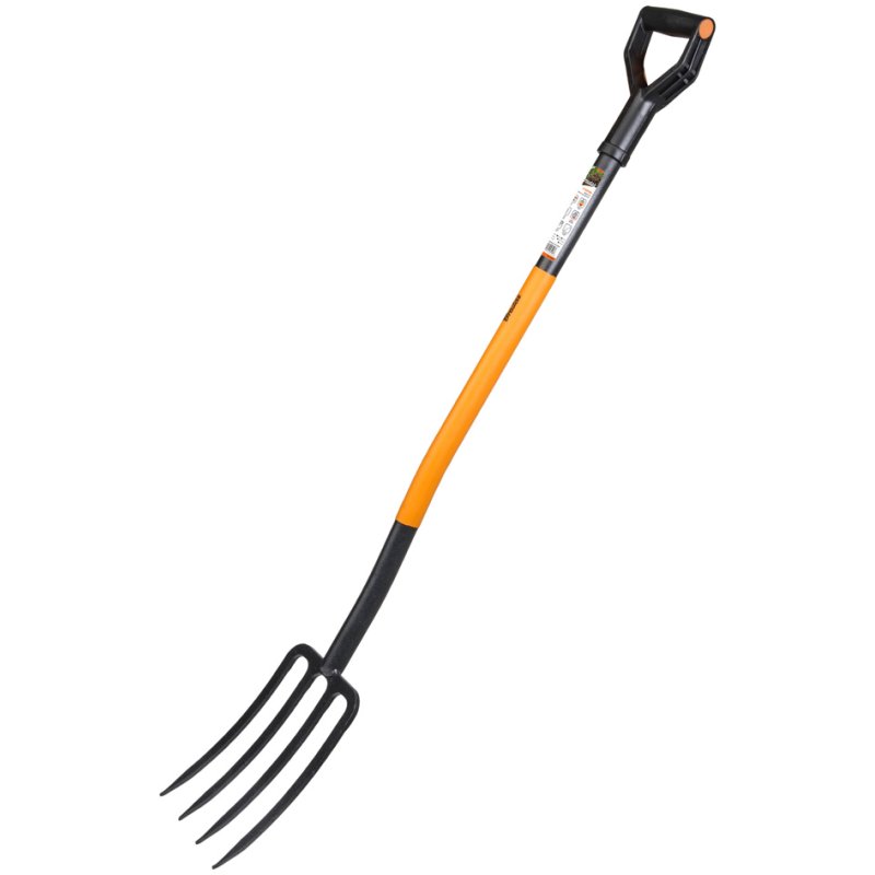 Bradas fourche-bêche, 125 cm, 4 dents, noir/orange