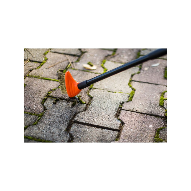 Bradas voegenborstel, telescoopsteel 80-140 cm, staalborstels, zwart/oranje