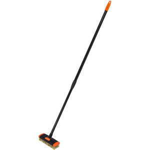 Bradas reinigingsset, staalborstel, telescoopsteel 800-1400 mm, zwart/oranje