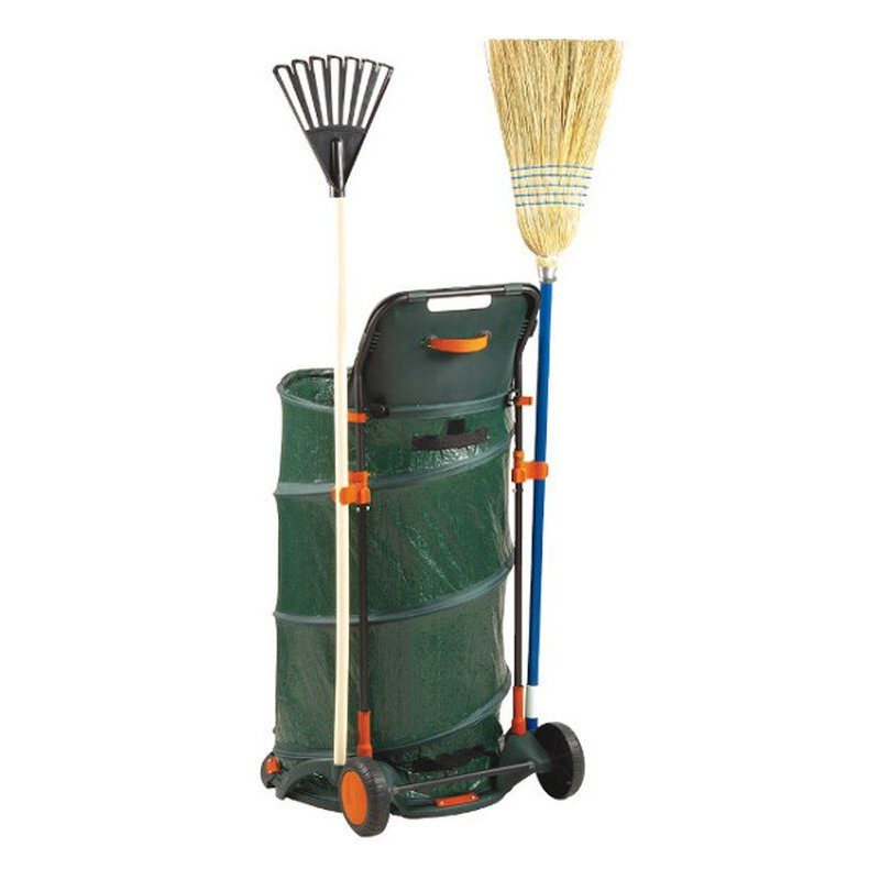 Bradas collecteur de feuilles mobile, pliable, 160 litres, anthracite/orange