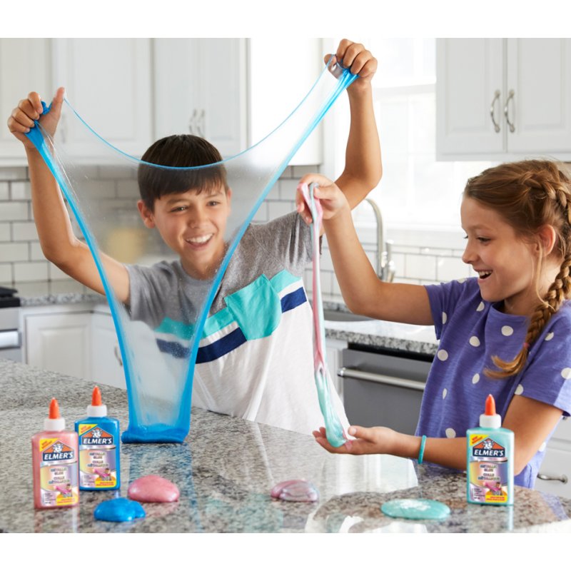 ELMER'S slijmset Metallic Slime Kit, 4-delig, metallic bastellijm, magical liquid