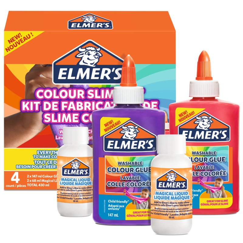 ELMER'S slime set Opaque Slime Kit, 4-delig, dekkende kleuren