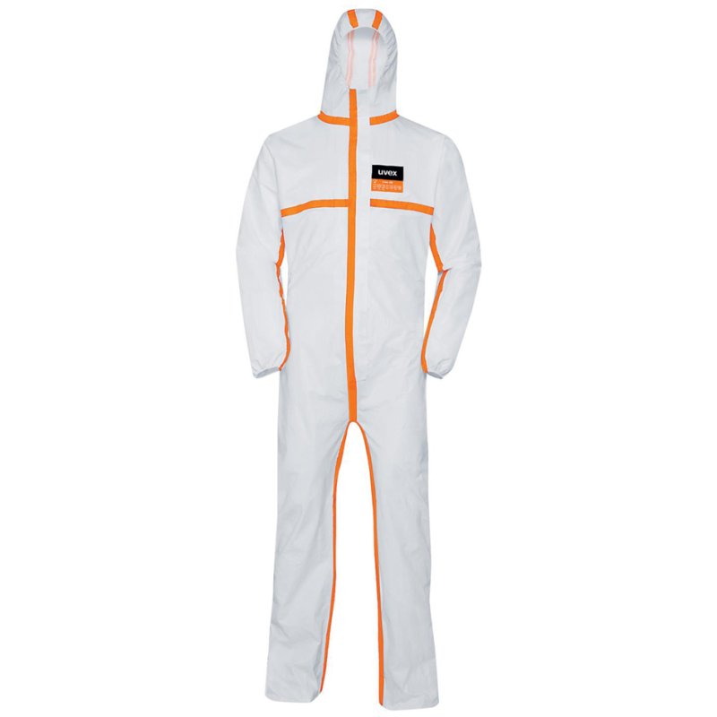uvex combinaison de protection jetable 4B, blanc/orange, L