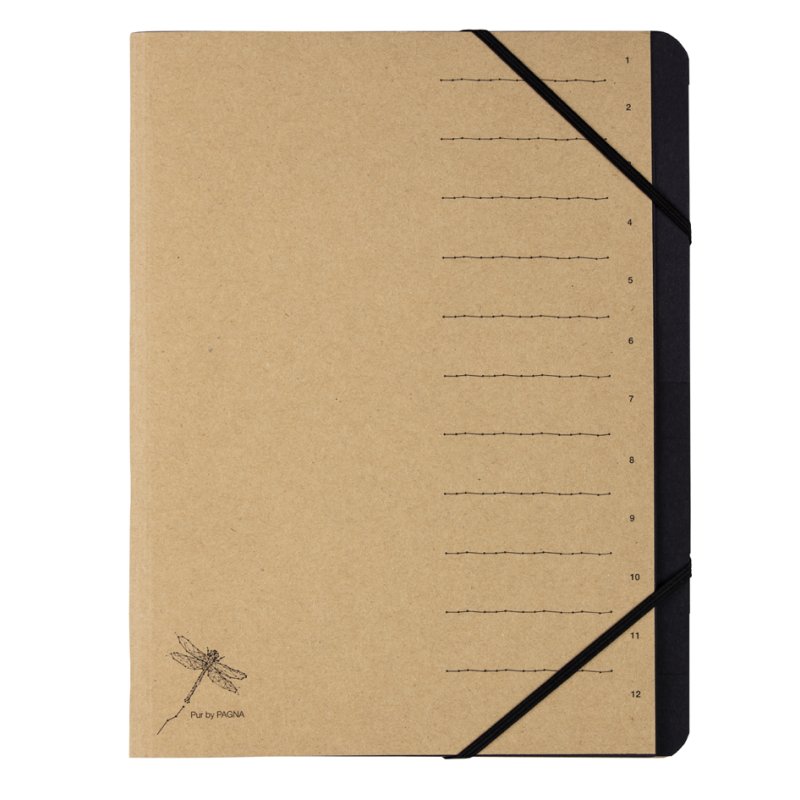 PAGNA classeur de tri 12 compartiments, A4, papier kraft naturel