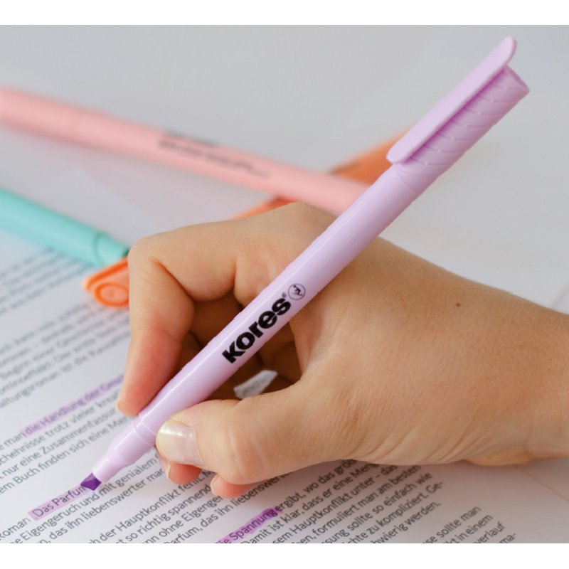 Kores highlighters High Liner Pastell, pastel colours, chisel tip 0.5-3.5 mm, 6 pieces