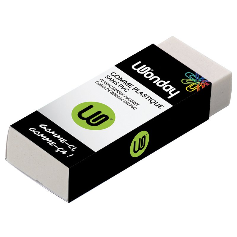 Wonday plastic eraser, white, PVC-free