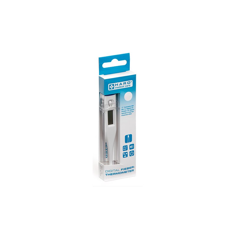 HARO thermomètre numérique, numérique, blanc/bleu, 32-42,9°C