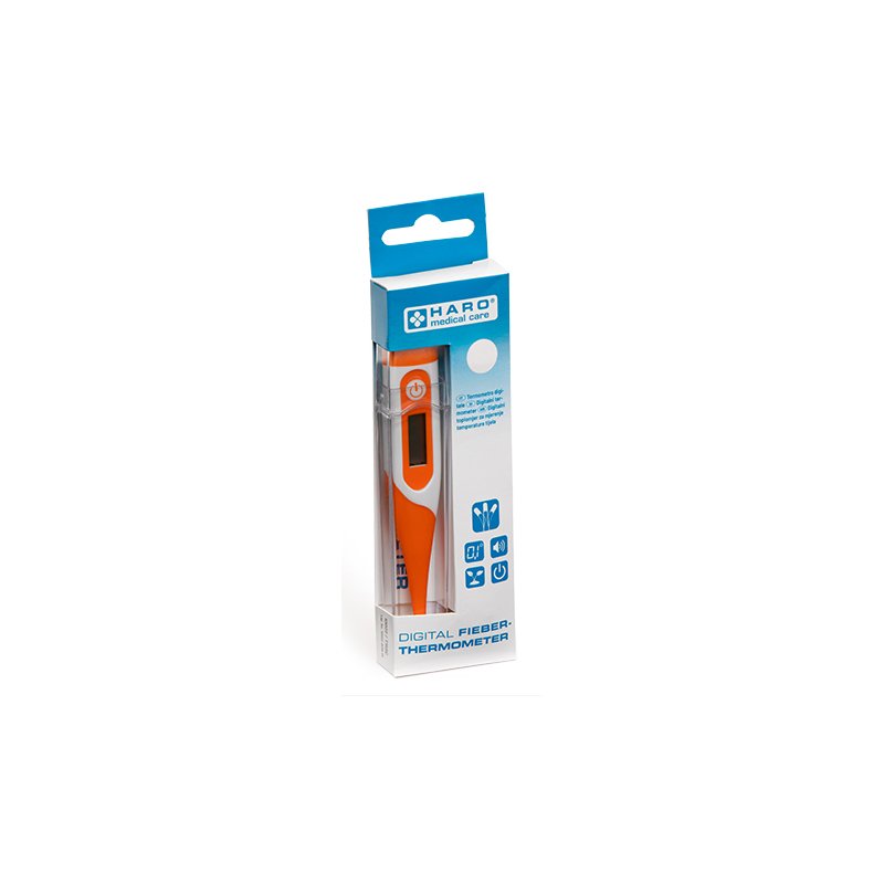 HARO thermomètre numérique, pointe flexible, blanc/orange, numérique