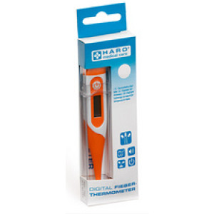 HARO koortsthermometer, flexibele punt, wit/oranje, digitaal