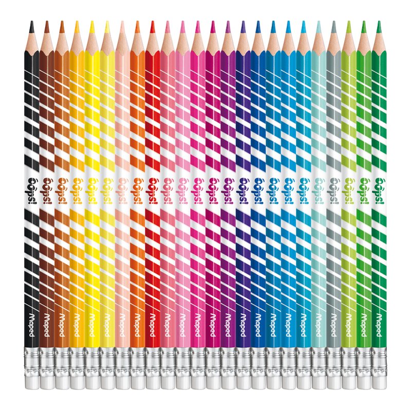 Maped crayons de couleur triangulaires, effaçables, 24 pièces, étui