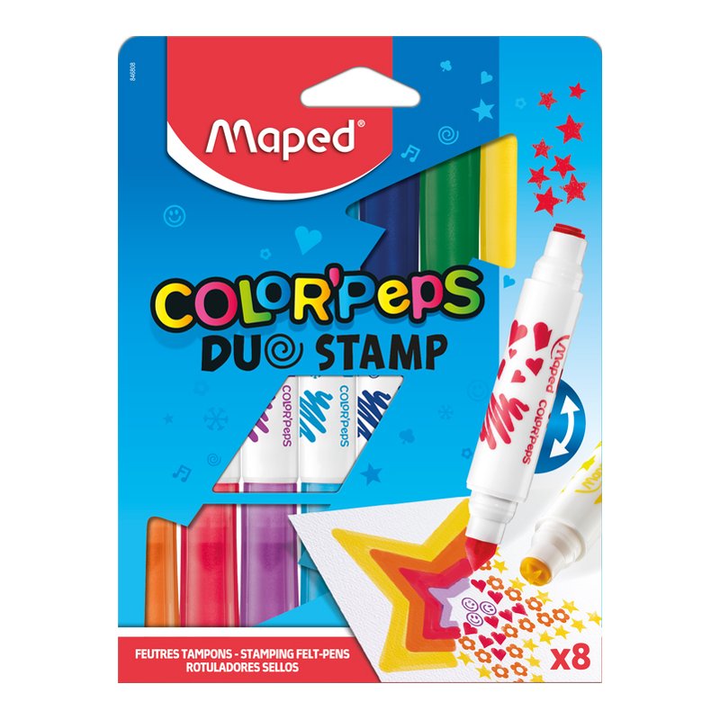 Maped Kleur'Peps Duo stamp markers, dual tip, washable, 8 pieces