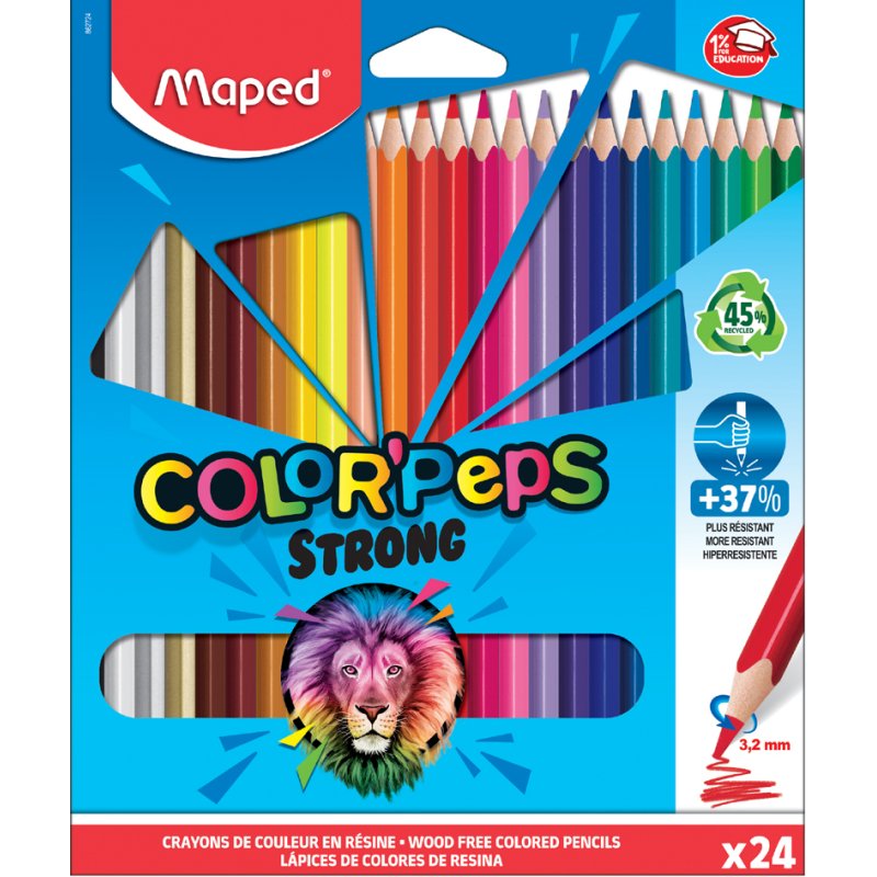 Maped COLOR'PEPS STRONG colouring pencils, triangular, 24 pieces
