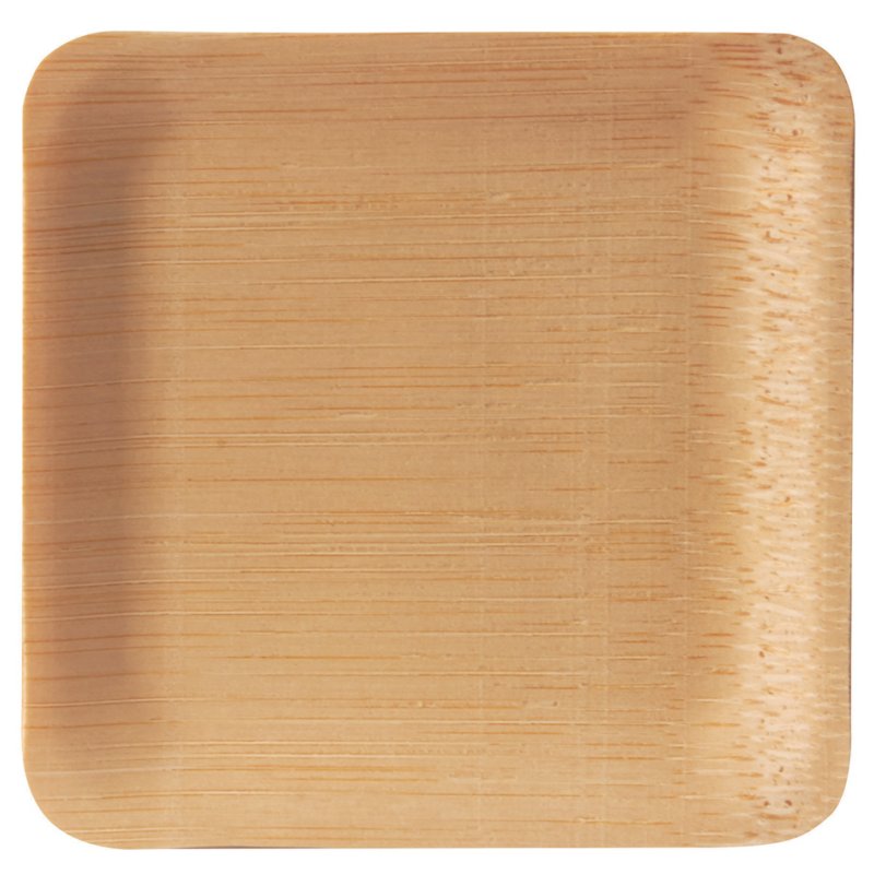 PAPSTAR bamboo finger food plates, natural, 10 pieces