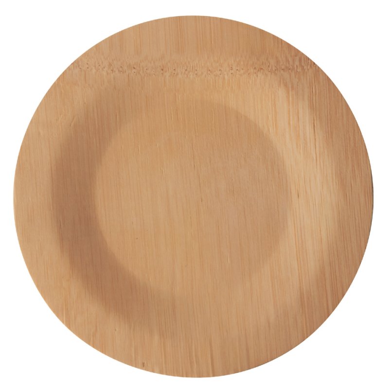PAPSTAR bamboo plates pure, natural, undivided, 180 mm, 10 pieces