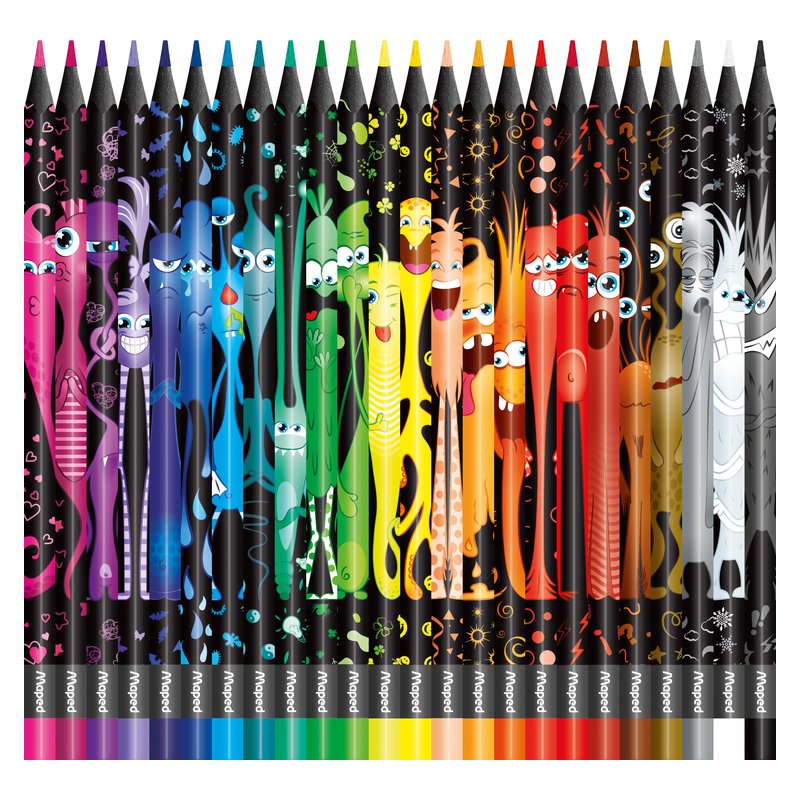 Maped crayons de couleur COLOR'PEPS MONSTER, triangulaires, 24 pièces, étui cartonné