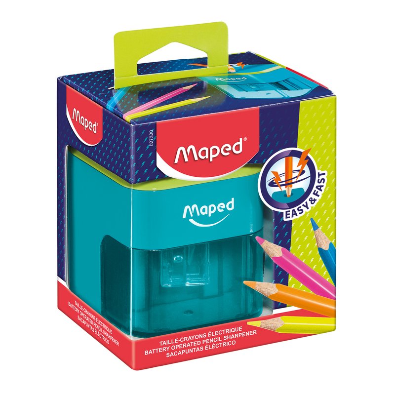Maped taille-crayon électrique, turquoise/vert pomme, jusqu'à 8 mm