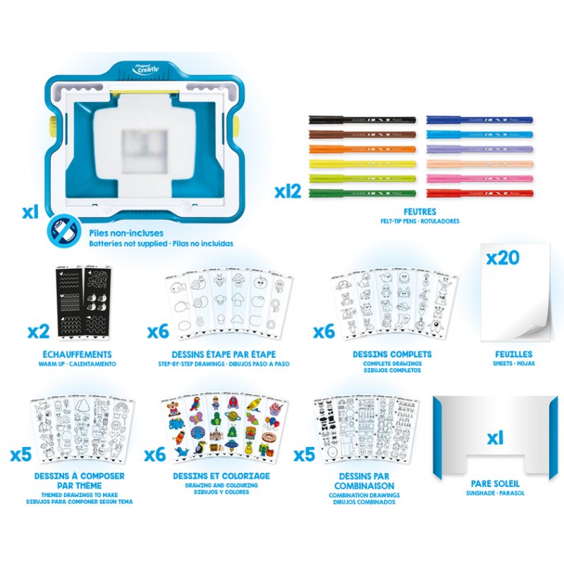Maped Creativ Table lumineuse LED LUMI BOARD, A4, 250 modèles, 4-8 ans