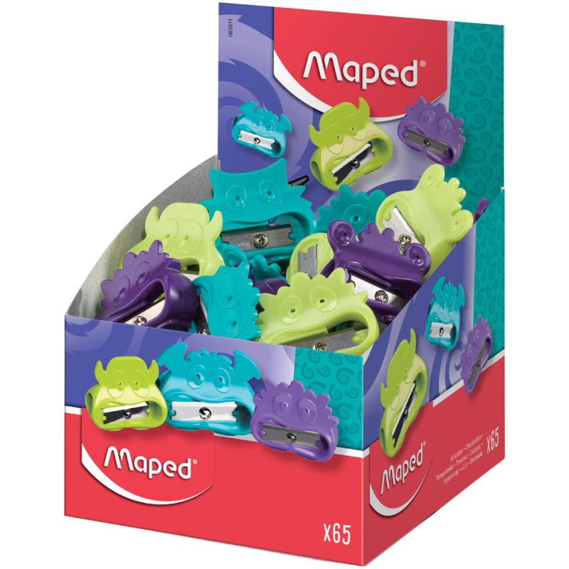 Maped taille-crayon Vivo Monsters, plastique, emballage de présentation 65 pièces