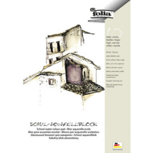 folia aquarelpapierblok ruw, A4, wit, 10 vel