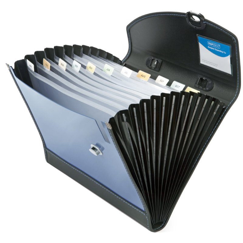 RAPESCO trieur Designer A4+, 13 compartiments, bleu métallisé