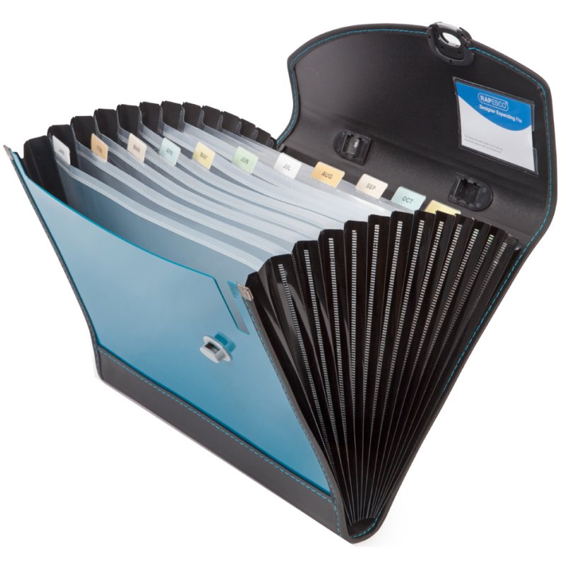 RAPESCO trieur Designer A4+, 13 compartiments, bleu métallisé