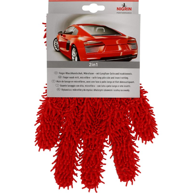 NIGRIN Performance washandschoen, microvezel, rood