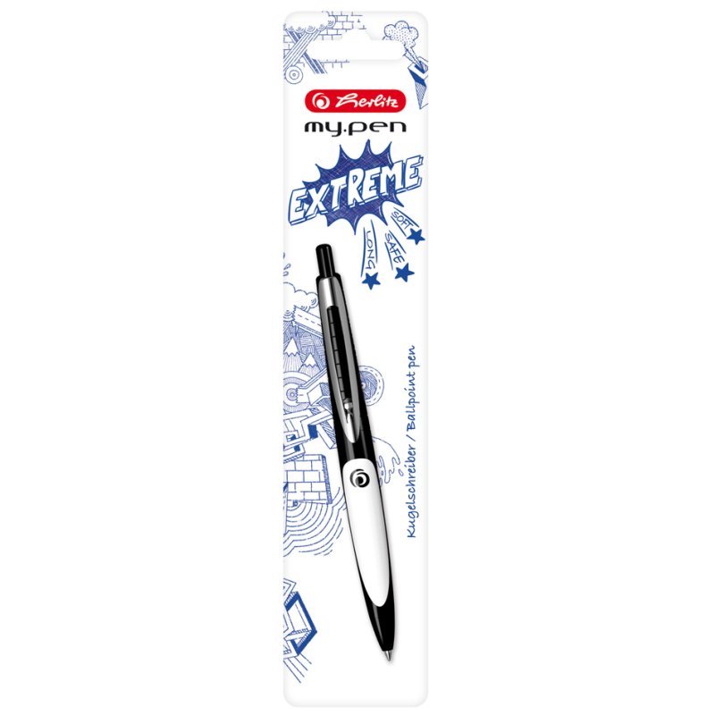 herlitz my.pen stylo à bille, turquoise/orange, 0,6 mm, encre bleue