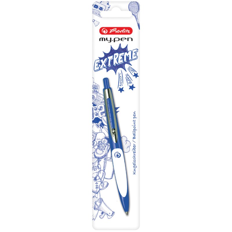 herlitz my.pen stylo à bille, turquoise/orange, 0,6 mm, encre bleue