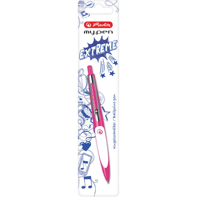 herlitz my.pen stylo à bille, turquoise/orange, 0,6 mm, encre bleue