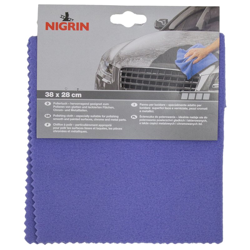 NIGRIN poetslapje, blauw, 38 × 28 cm, hoog stofbindingsvermogen