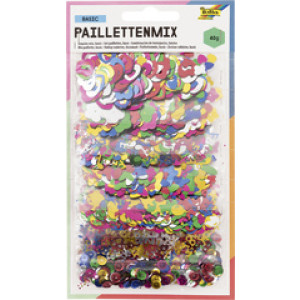 folia lovertjesmix assorti, 12 vormen, 6 kleuren, 40 g