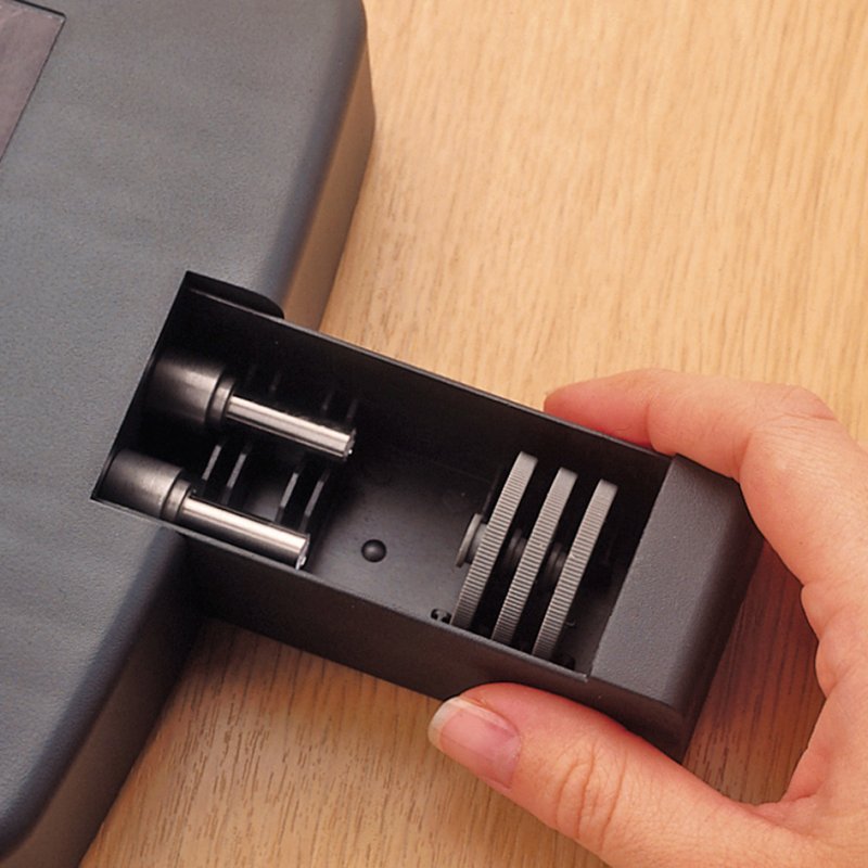 RAPESCO four-hole punch 4400, ring binder, black, 150 sheets
