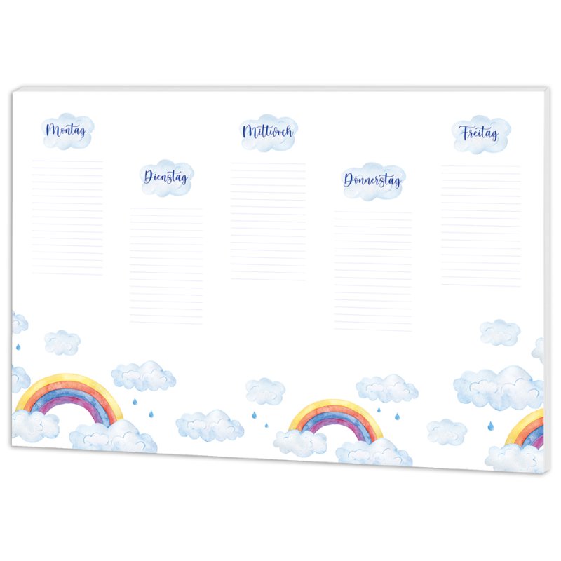 RNK Verlag sous-main Rainbow, blanc, 600×420 mm, 25 feuilles