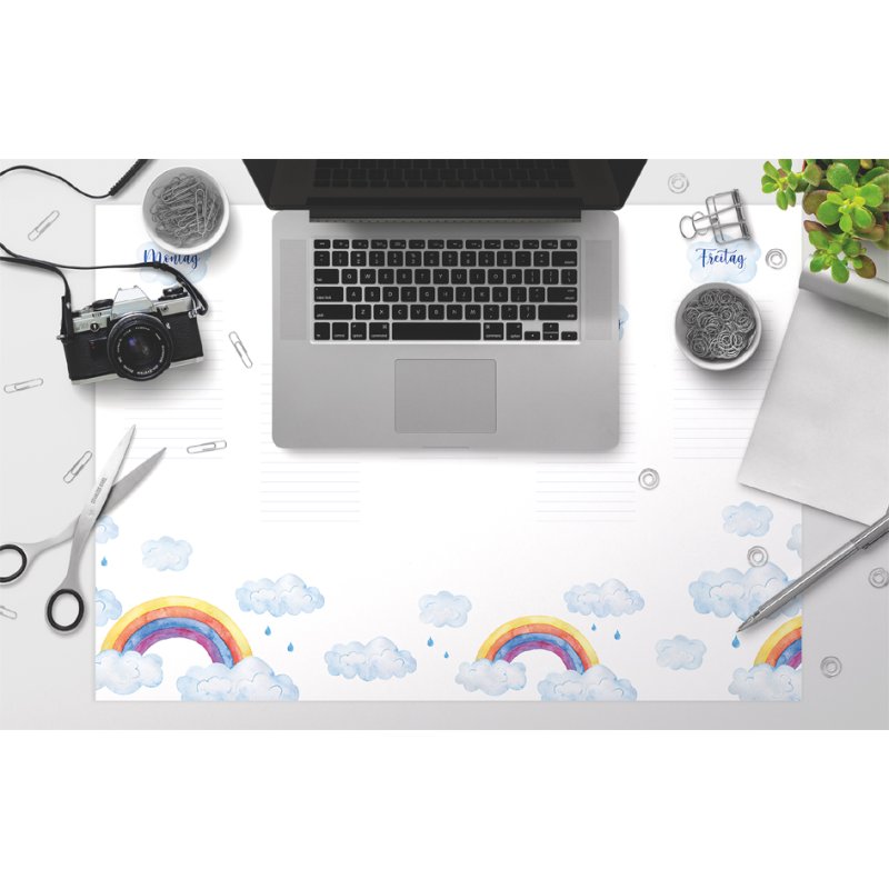 RNK Verlag sous-main Rainbow, blanc, 600×420 mm, 25 feuilles