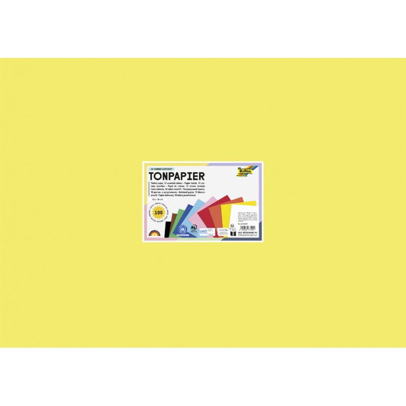 folia coloured drawing paper, 500×700 mm, 130 g/m², 100 sheets