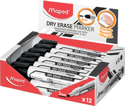 Maped whiteboard stiften, blauw, ronde punt 2 mm, 12 stuks