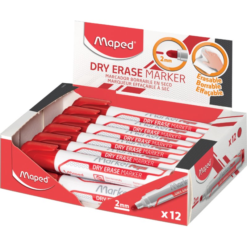 Maped marqueurs de tableau blanc Peps Jumbo, noir, 2,0 mm, 12 pièces