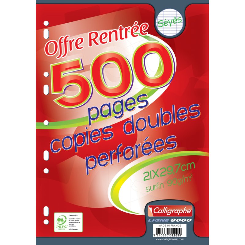 Calligraphe schrijfblokken, A4, geruit, 300 pagina's